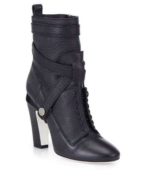 fendi black ankle boots with zip at front|fendi boots 2021.